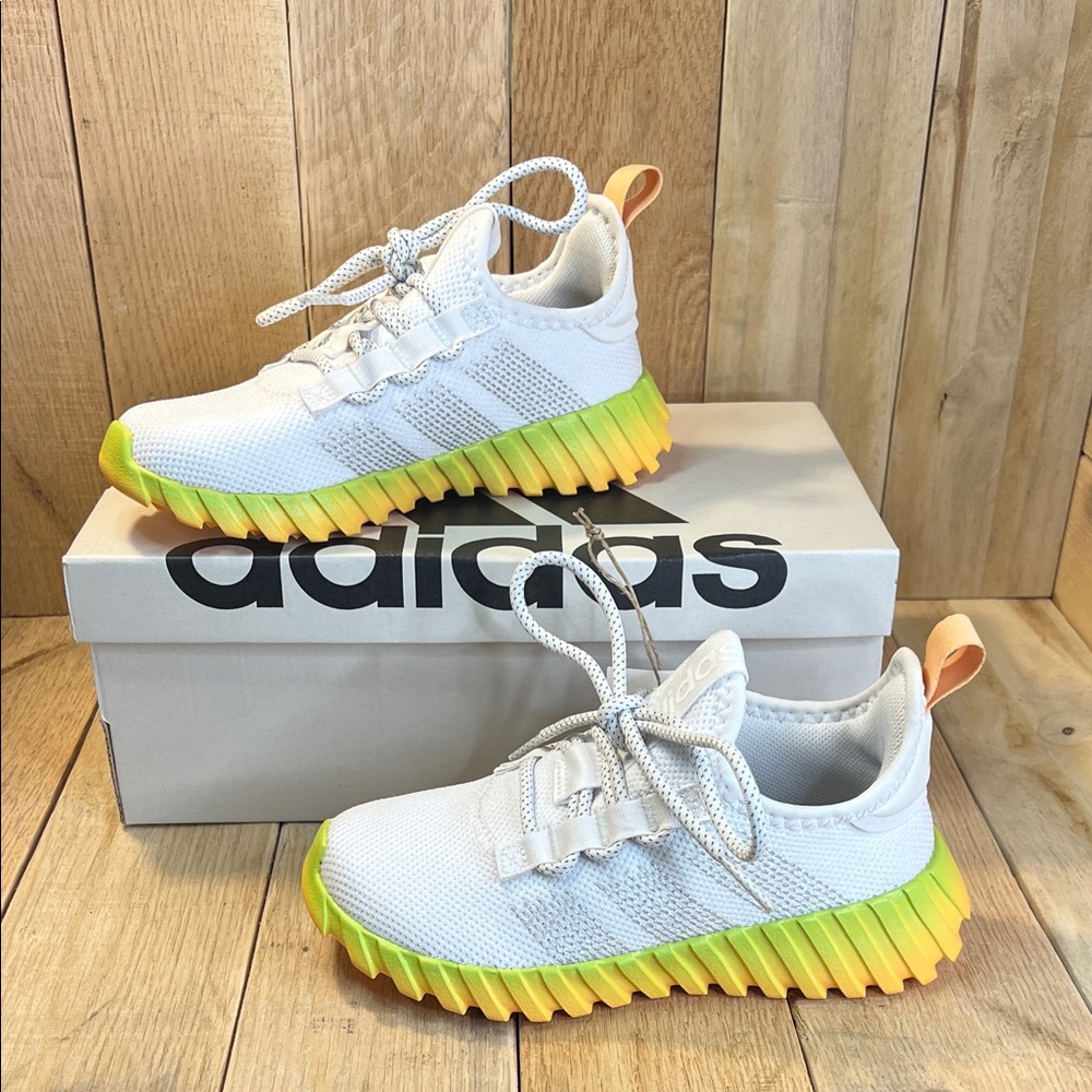 adidas Kaptir Flow Cloud White Crystal White Hazy Orange Sneakers NWT